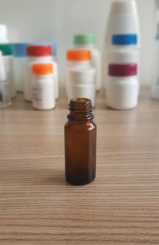 Frasco 10ml âmbar Vidro - Pct com 20 unidades