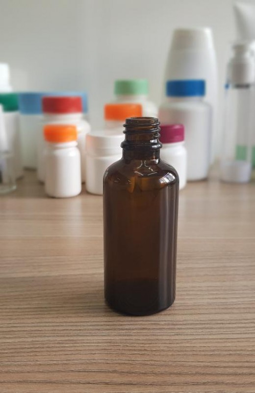 Detalhes do produto Frasco 60ml âmbar Vidro - Pct com 20 unidades